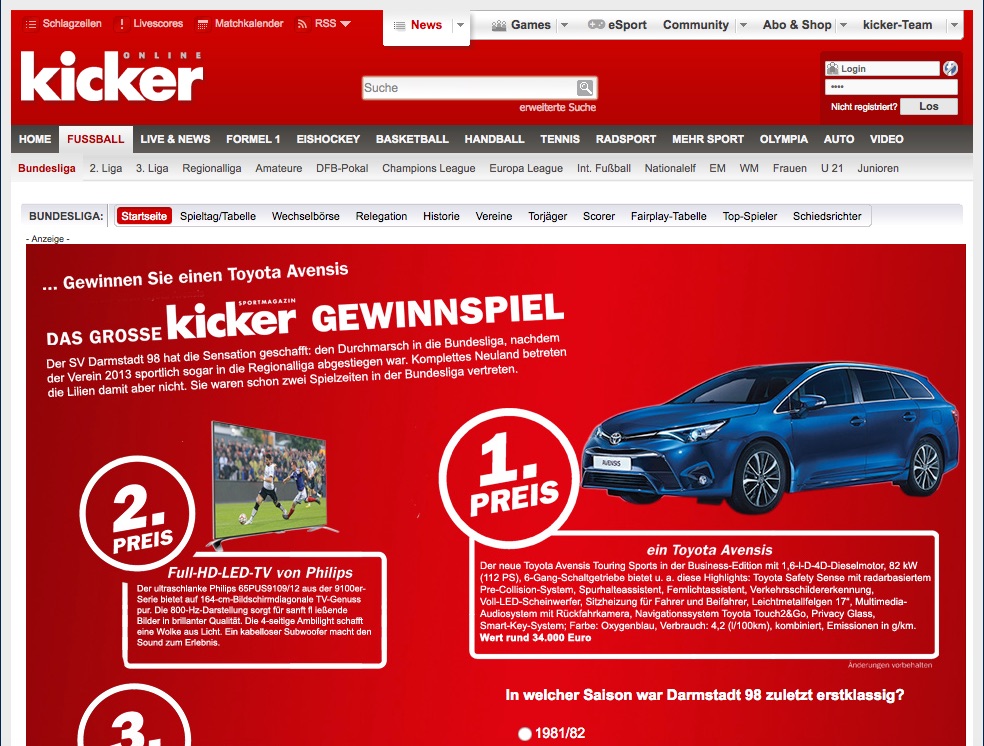 toyota avensis gewinnspiel #3