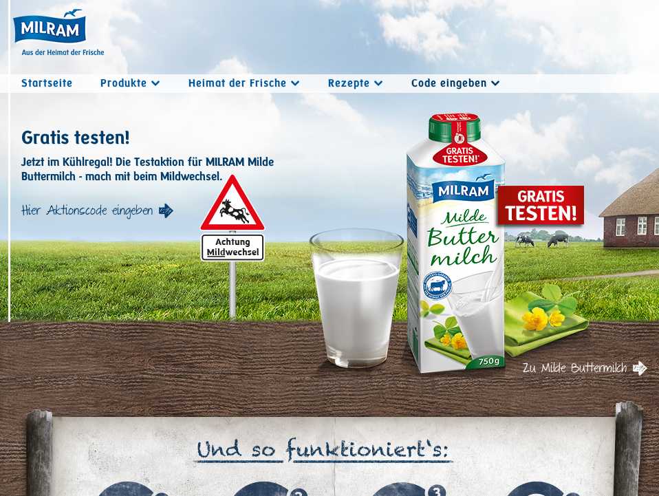 milram buttermilch gratis testen aktion