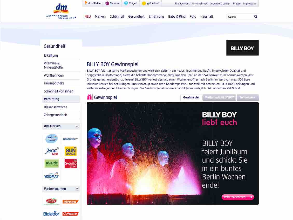 dm billy boy gewinnspiel