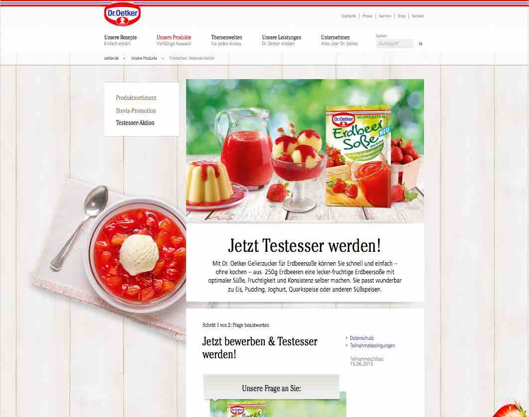 dr oetker testesser