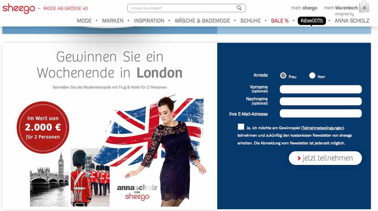 sheego london gewinnspiel