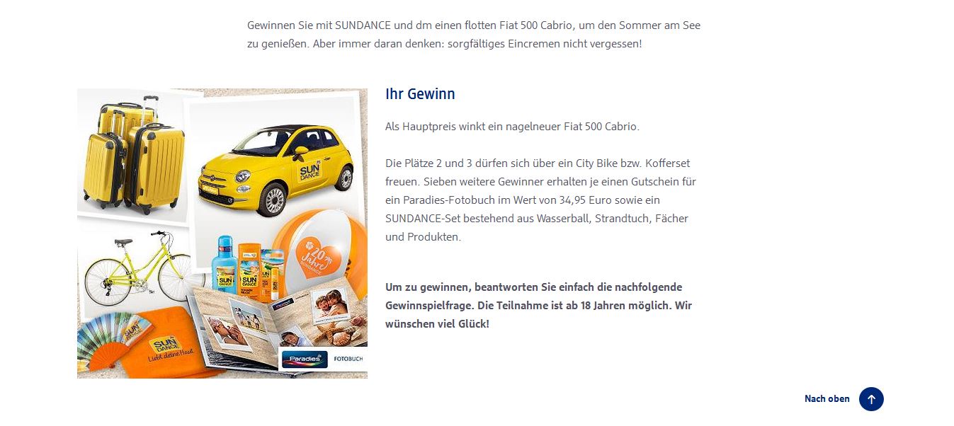 fiat 500 Auto cabrio gewinnen dm gewinnspiel