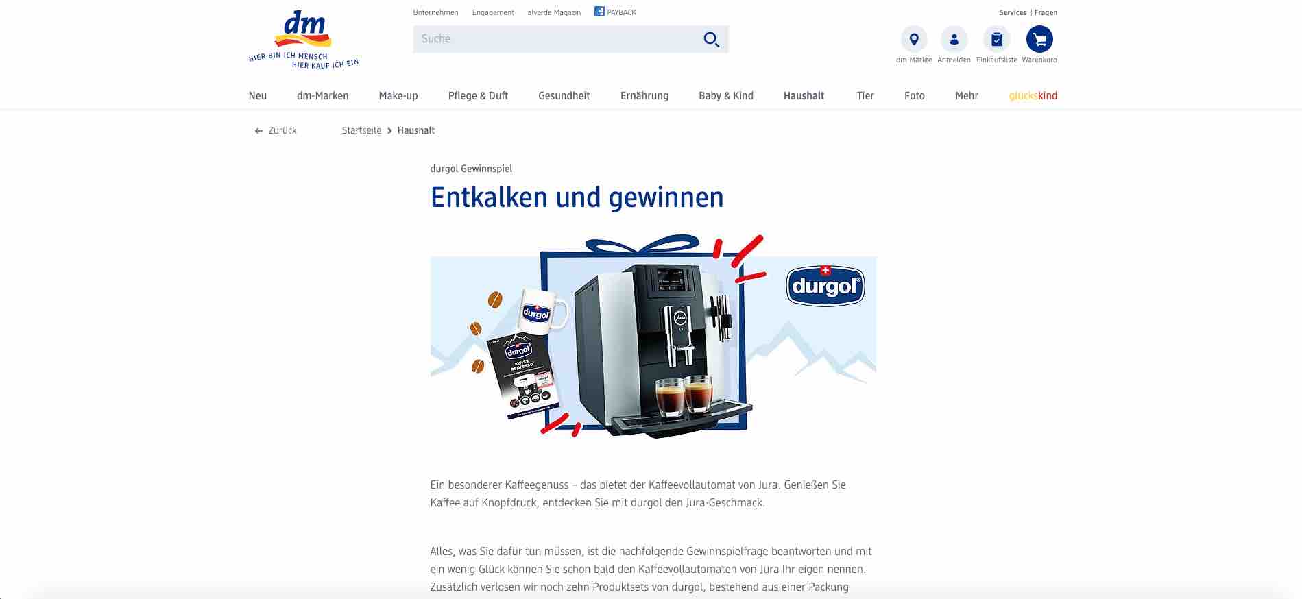 jura kaffeevollautomat gewinnen durgol gewinnspiel