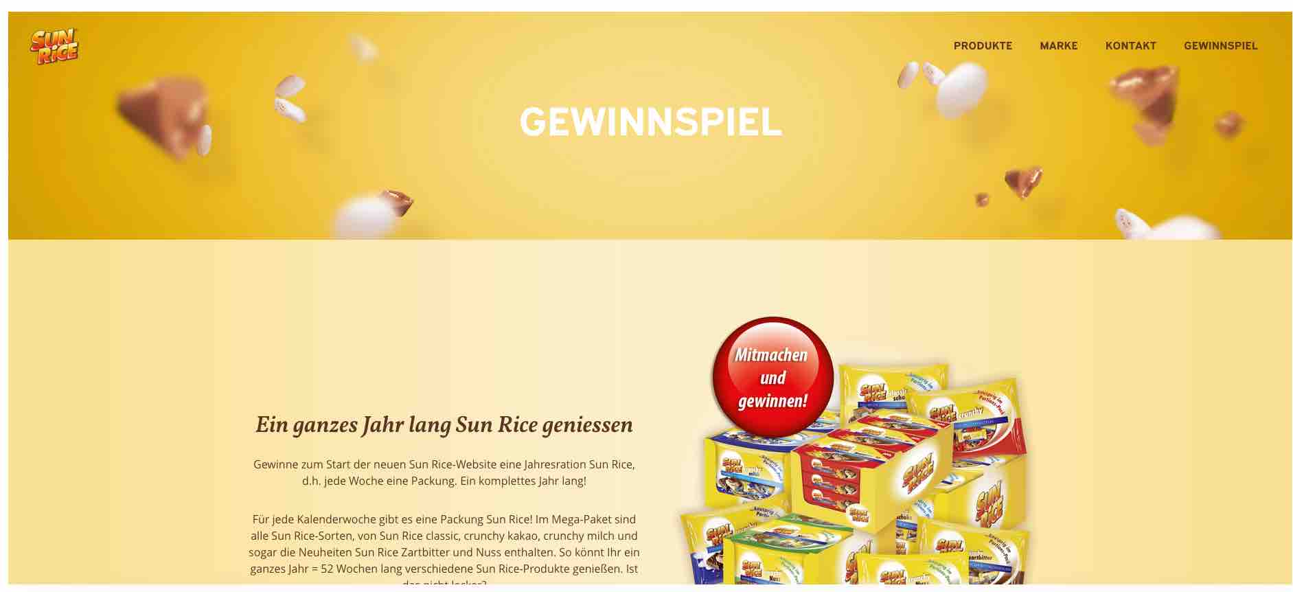 Sun Rice Gewinnspiel  Jahresration Puffreis-Schokolade gewinnen