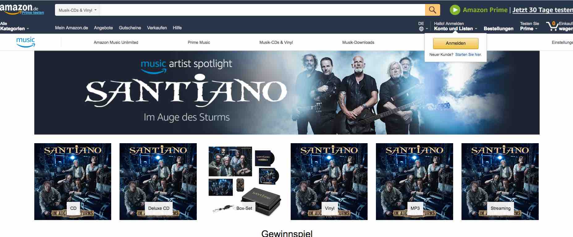 amazon santiano gewinnspiel