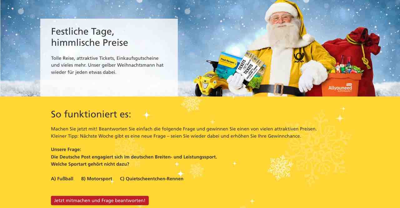 Deutsche Post Gewinnspiel