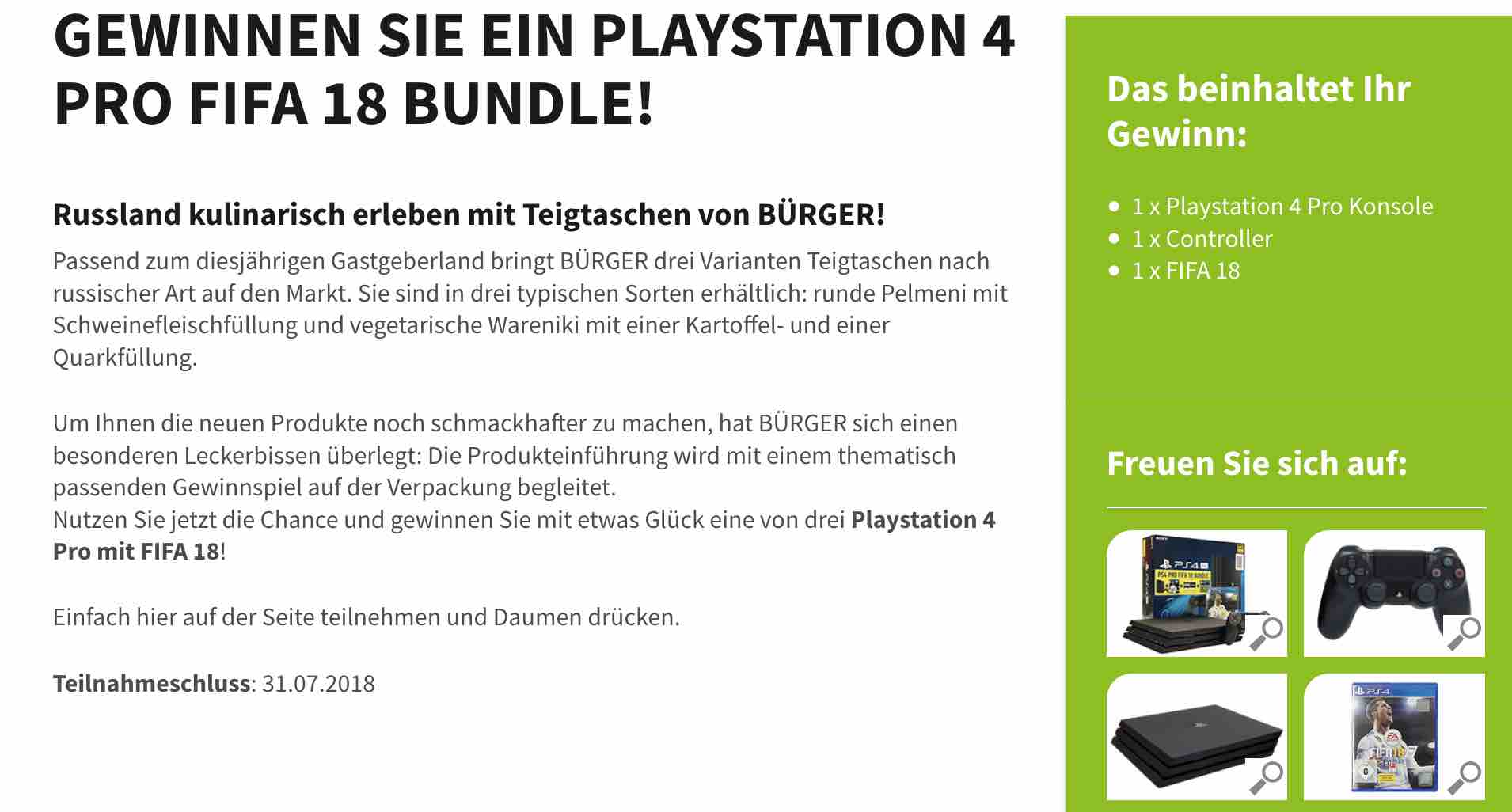 Buerger Playstation Gewinnspiel