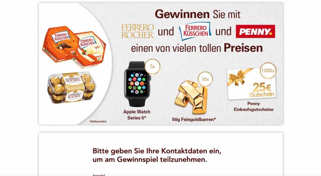 Ferrero Rocher Gewinnspiel ichwilltesten.de