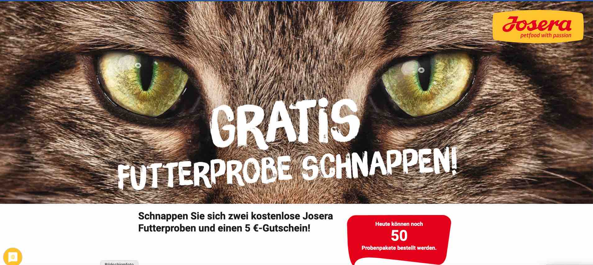 Gratis Josera Katzen Futterprobe