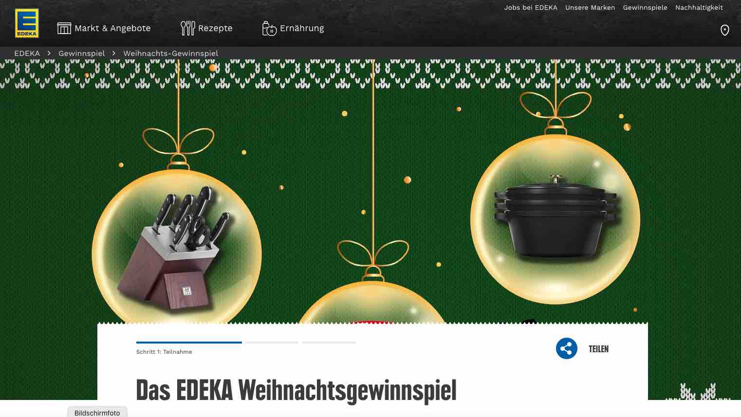 EDEKA Weihnachtsgewinnspiel