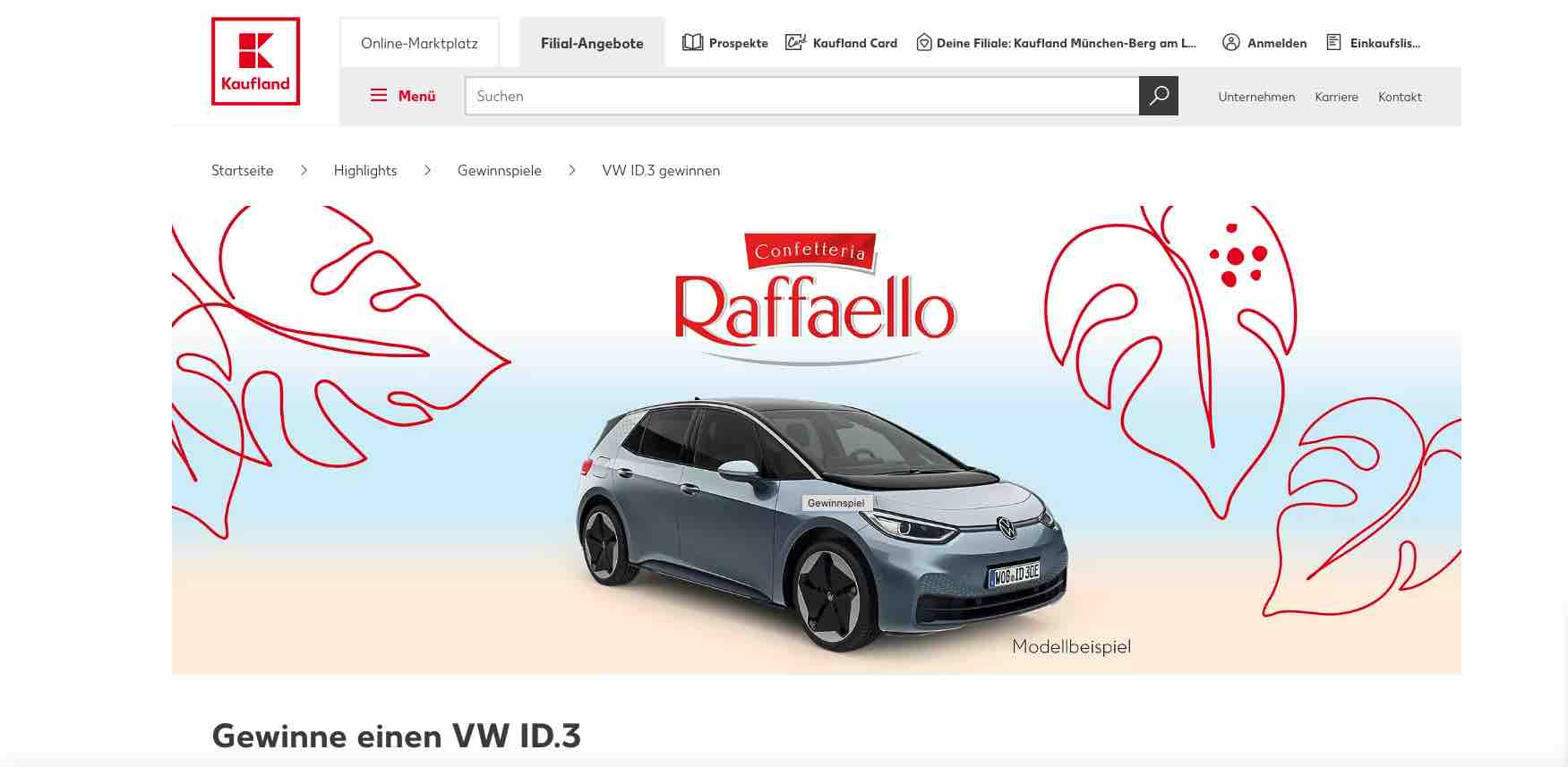 kaufland raffaello auto gewinnspiel