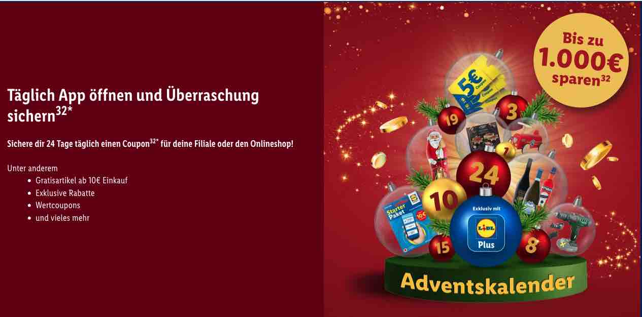 LIDL PLUS App Adventskalender