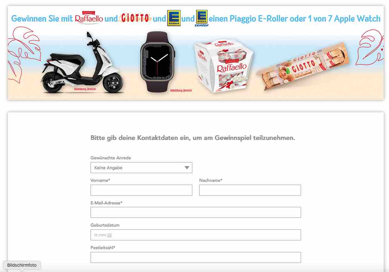 edeka gewinnspiel raffaello giotto